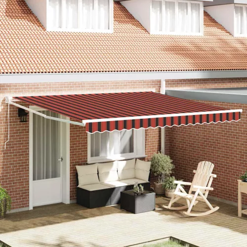 vidaXL Napernyő Piros és Fekete 350 x 250 x 165 cm Poliészter