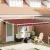 vidaXL Behúzható napellenző Piros és Fekete 350 x 250 cm