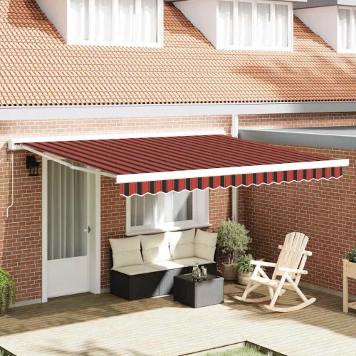 vidaXL Behúzható napellenző narancssárga és barna 350 x 250 cm