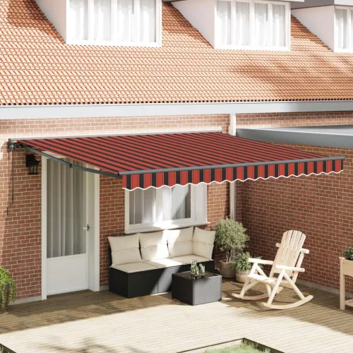 vidaXL Napernyő Anyag narancssárga és barna 350 x 250 cm Poliészter