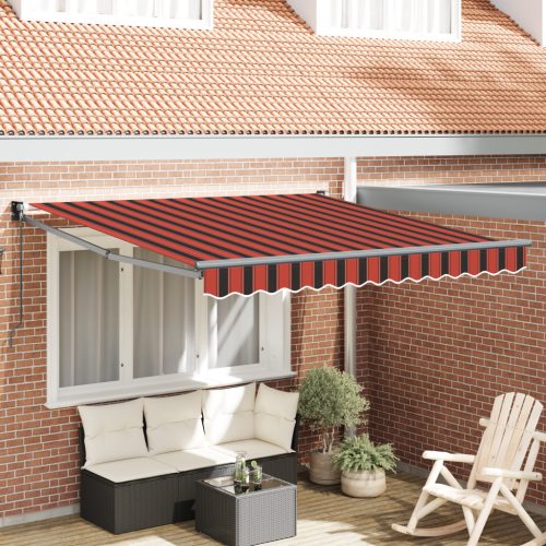 Manuális Behúzható Napellenző Narancs és Barna 350x250 cm