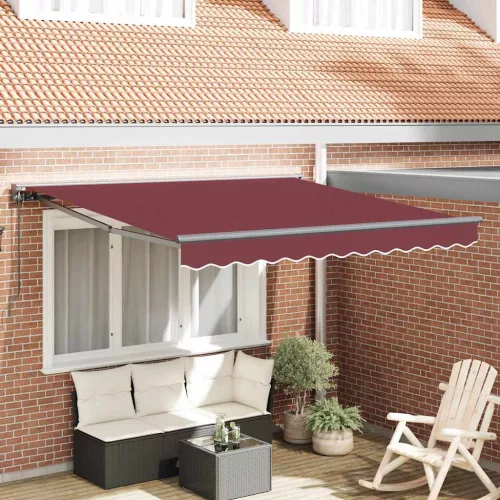 Behúzható napellenző Burgundi Vörös 350x250 cm szövet