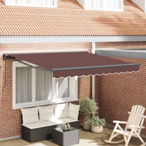   vidaXL Napernyő keret Barna 350 x 250 cm Poliészter PU bevonattal