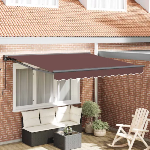 vidaXL Napernyő keret Barna 350 x 250 cm Poliészter PU bevonattal