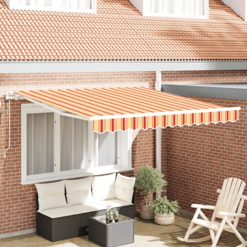 Automatikus Behúzható Napernyő Sárga és Narancs 350x250 cm