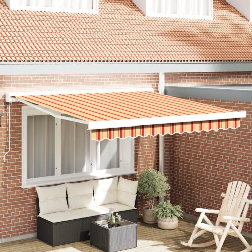 Automatikus Behúzható Napellenző Sárga És Narancs, 350x250 cm