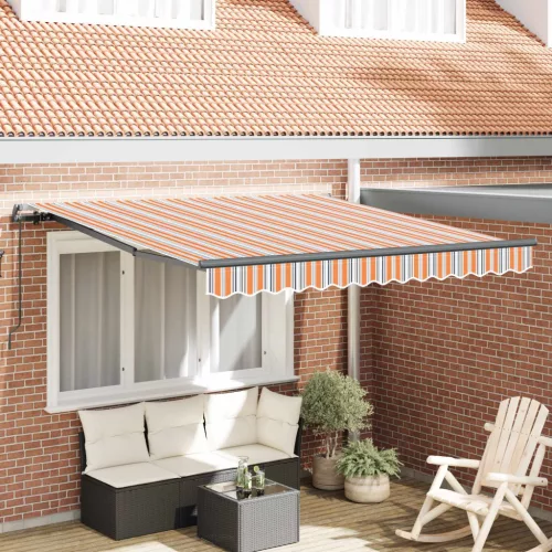 vidaXL Behúzható napellenző Sokszínű 350 x 250 cm Poliészter és acél