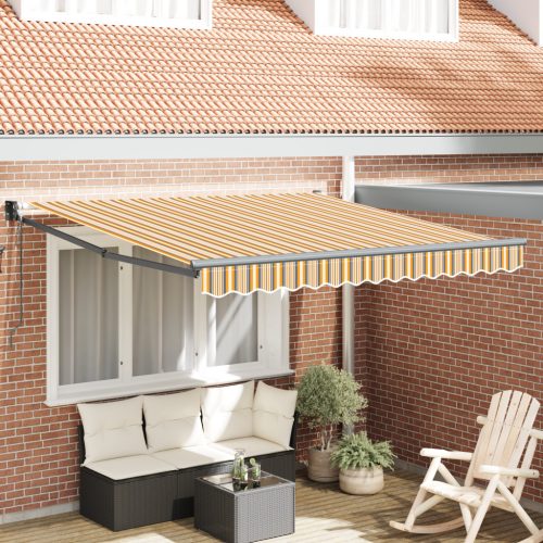 automatikus behúzható napellenző multicolor csíkos 350x250 cm