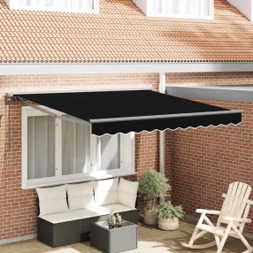 Behúzható napellenző Fekete 350x250 cm szövet