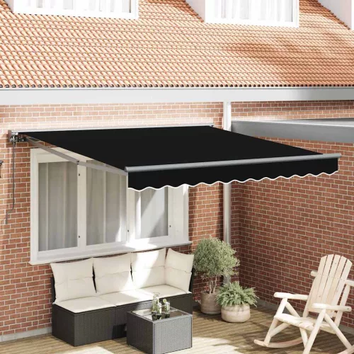 Behúzható napellenző Fekete 350x250 cm szövet
