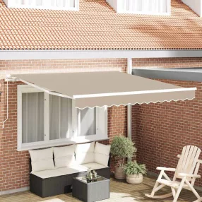   vidaXL Behúzható napellenző Bézs 350 x 250 cm Pamut és Alumínium