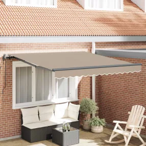   vidaXL Behúzható napellenző Bézs 350 x 250 cm Szövet és Alumínium