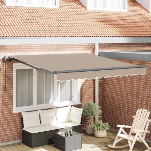 vidaXL Behúzható napellenző Bézs 350 x 250 cm Szövet és Alumínium