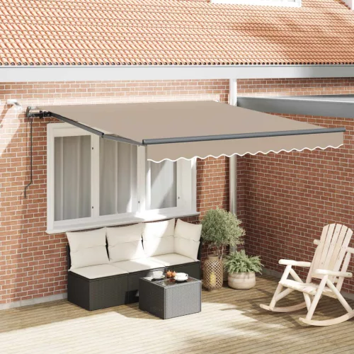 vidaXL Napernyő Anyag tartalmaz Bézs 350 x 250 cm Poliészter