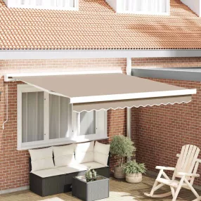 Behúzható napellenző Bézs 350 x 250 cm Szövet, Fém