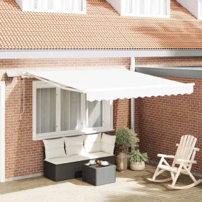   vidaXL Behúzható napellenző Fehér 350 x 250 cm Szövet és Acél