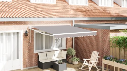 Automatikus Behúzható Napernyő Világosszürke 350x250 cm