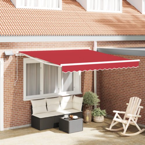 Kézi Behúzható Napernyő LED-del Piros 350x250 cm