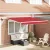 vidaXL Behúzható napellenző Piros 350 x 250 cm Szövet és Acél