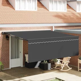 Behúzható napellenző Antracit 400 × 300 cm szövet