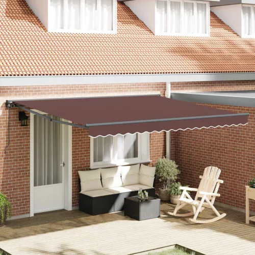 vidaXL Napernyő keret Barna 400 × 300 cm Poliészter PU bevonattal