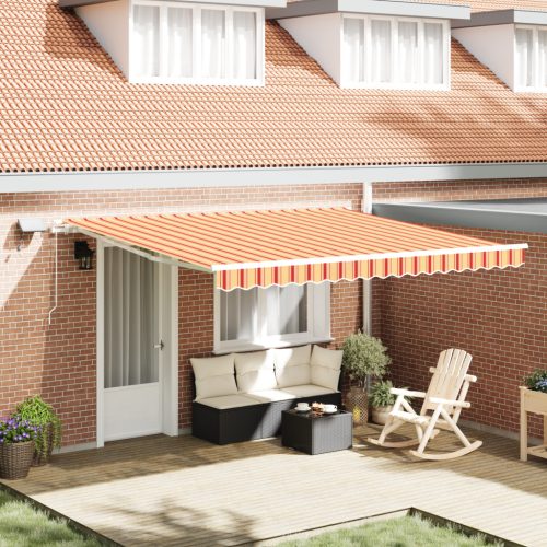 Kézi Behúzható Napellenző LED-del Sárga és Narancs 400x300 cm