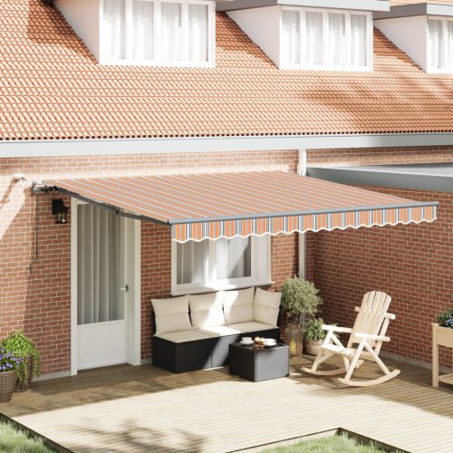 Automatikus Behúzható Napellenző LED Többszínű Csíkkal 400x300 cm