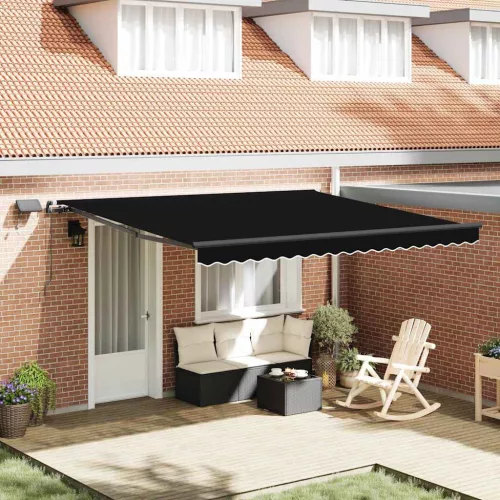 Behúzható napellenző Fekete 400 ×300 cm szövet
