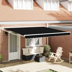 vidaXL Behúzható napellenző Fekete 400 × 300 cm