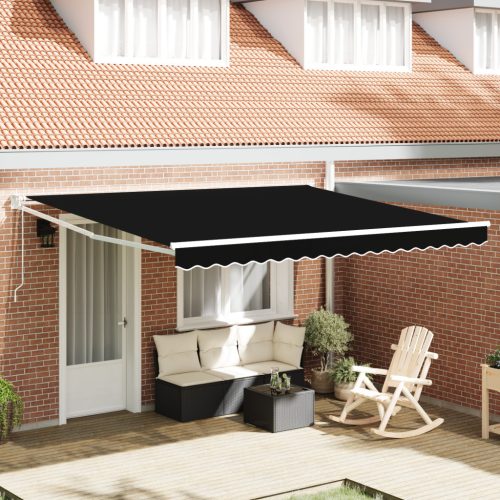 Automatikus Behúzható Napellenző Fekete 400x300 cm