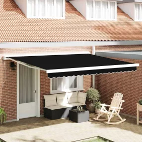 Behúzható napellenző Fekete 400 × 300 cm Szövet, Fém