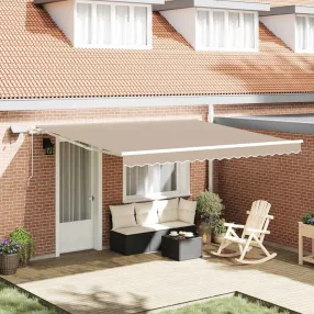   vidaXL Behúzható napellenző Bézs 400 × 300 cm Szövet és Acél