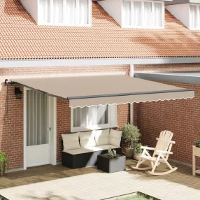   vidaXL Behúzható napellenző Bézs 400 × 300 cm Poliészter és acél