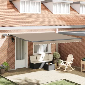   vidaXL Behúzható napellenző LED -es lámpákkal Bézs 400 ×300 cm szövet