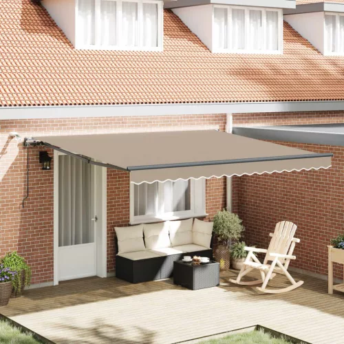 vidaXL Napernyő Anyag tartalmaz Bézs 400 × 300 cm Poliészter
