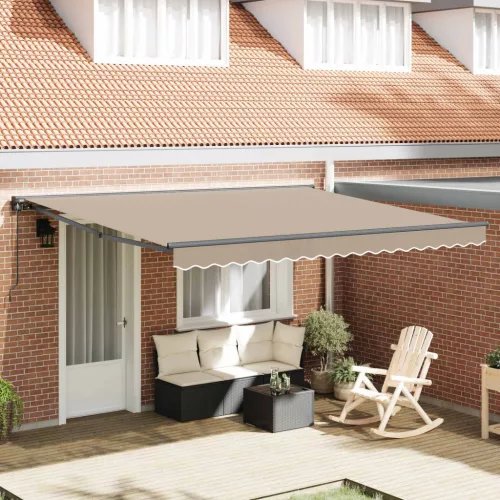 vidaXL Napernyő keret Bézs 400 × 300 cm Poliészter PU bevonattal