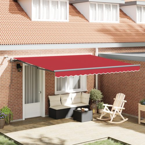Automatikus Behúzható Napellenző LED-del Piros 400x300 cm