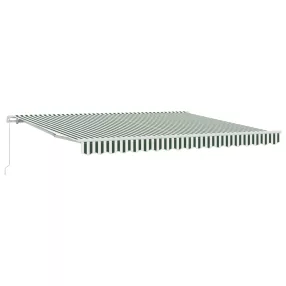   vidaXL Behúzható napellenző Zöld és Fehér 400 × 300 cm