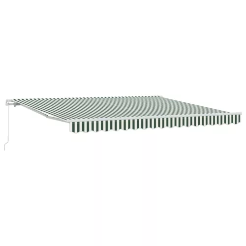 vidaXL Behúzható napellenző Zöld és Fehér 400 × 300 cm