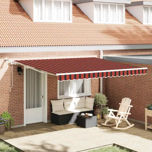 vidaXL Behúzható napellenző Narancs és Barna 400 × 350 cm
