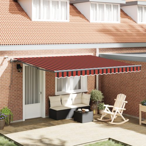 Automatikus Behúzható Napernyő LED-del Narancssárga és Barna 400x350 cm