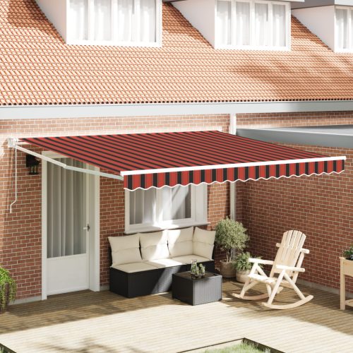 Manuális Behúzható Napellenző LED-del Sárga és Narancs 400x350 cm