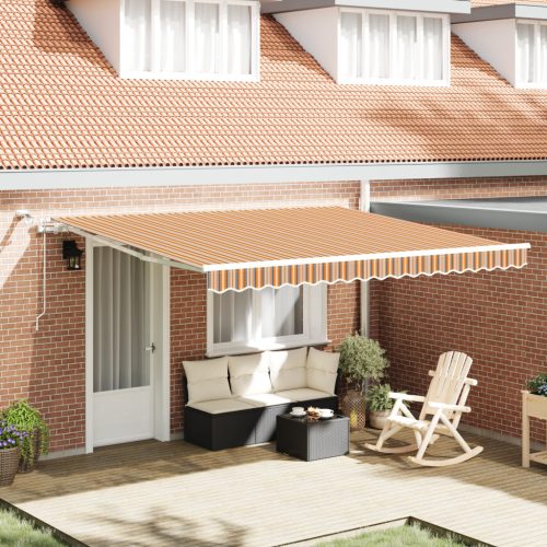 Automatikus behúzható napellenző LED színes csíkkal 400x350 cm