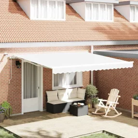   vidaXL Behúzható napellenző Fehér 400 × 350 cm Poliészter és fém