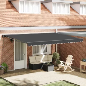   vidaXL Napernyő keret Antracit 450 × 300 cm Poliészter PU bevonattal