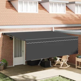   vidaXL Behúzható napellenző Antracit 450 × 300 cm Pamut és Alumínium