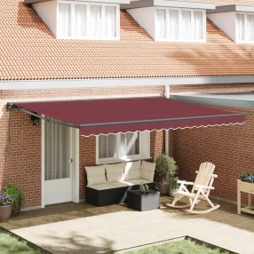   vidaXL Napernyő keret Burgundi 450 × 300 cm Poliészter PU bevonattal