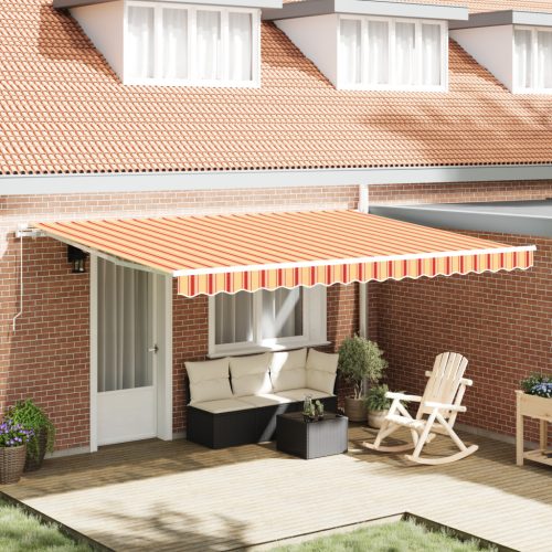 Kézi Behúzható Napellenző Sárga és Narancs 450x300 cm