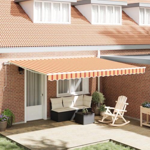 Automatikus Behúzható Napernyő Sárga és Narancssárga 450x300 cm