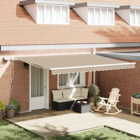   vidaXL Behúzható napellenző Bézs 450 × 300 cm Szövet és Acél